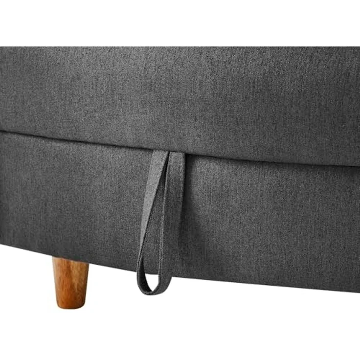 Vente-unique - PENELOPE Chaise longue Stoff Grau - B 80 cm x H 81 cm x L 160 cm – Bild 6