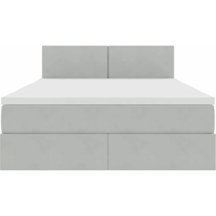 vidaXL Aufbewahrungsbett mit Kopfteil Hellgrau 140 x 190 cm Samt 3370695 – Bild 7