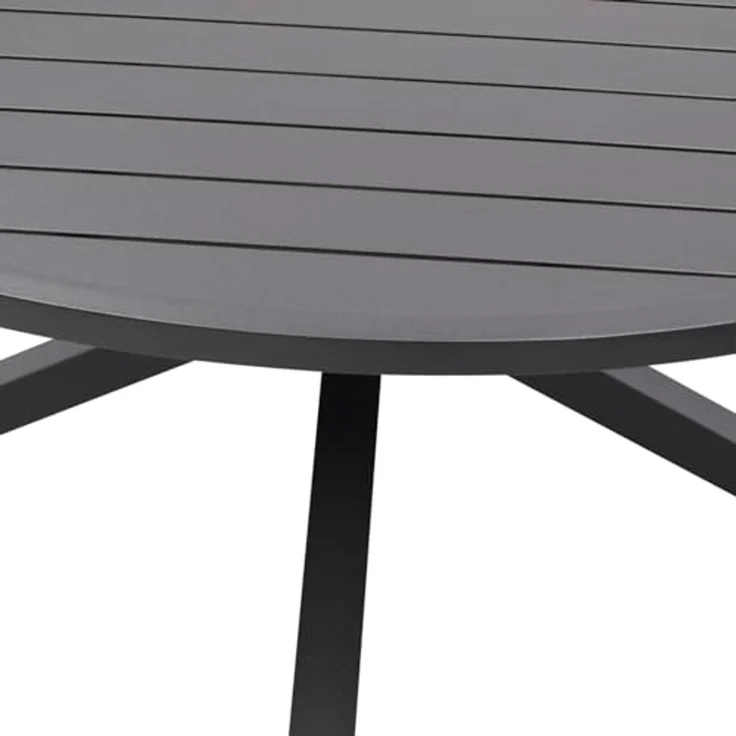 DEGAMO Gartentisch ARLES, Ausziehbar rund/oval 140/200x140cm, Aluminium anthrazit – Bild 5