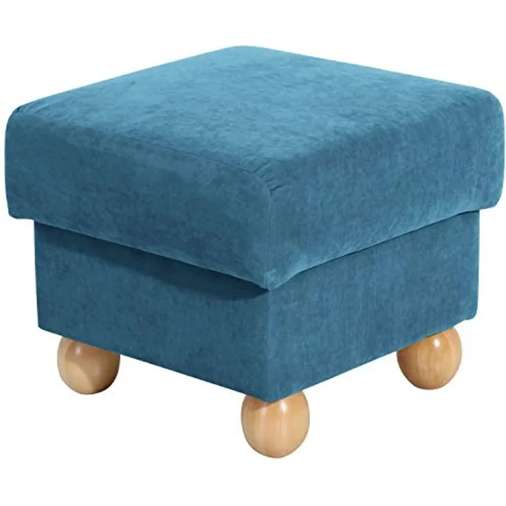 Monarch Hocker Veloursstoff Petrol Buche Natur