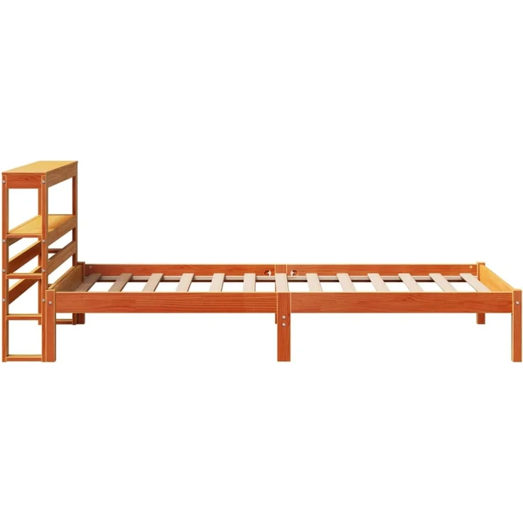 Einzelbettgestell Design für Erwachsene mit Kopfteil ohne Matratze Wachsbraun 100x200 cm d3106e – Bild 5