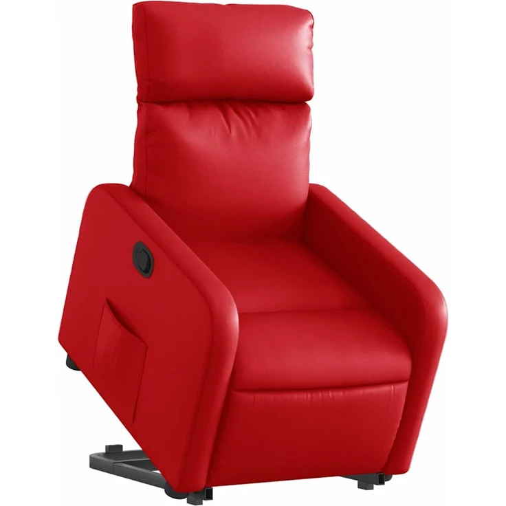 Relaxsessel, Fernsehsessel, Schlafsessel mit Aufstehhilfe Rot Kunstleder – Bild 3