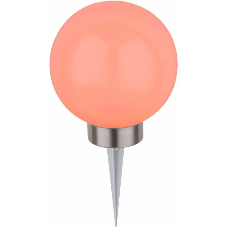 Dehner Solarleuchte Kugel mit Erdspieß und Farbwechsel, Ø 20 cm, Kunststoff,Weiß – Bild 2