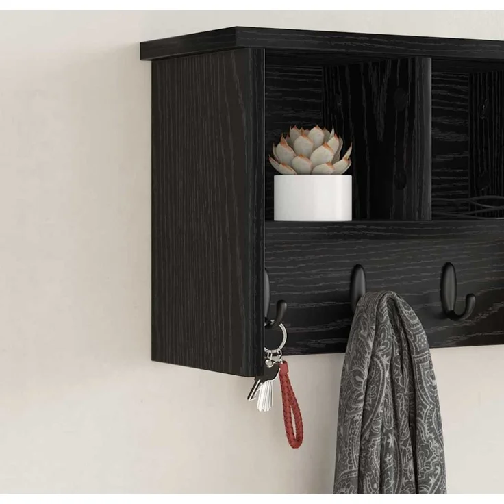 vidaXL Wandmontierter nachttisch Schwarz Eichen-Optik 50 x 16 x 26 cm 874308 – Bild 4