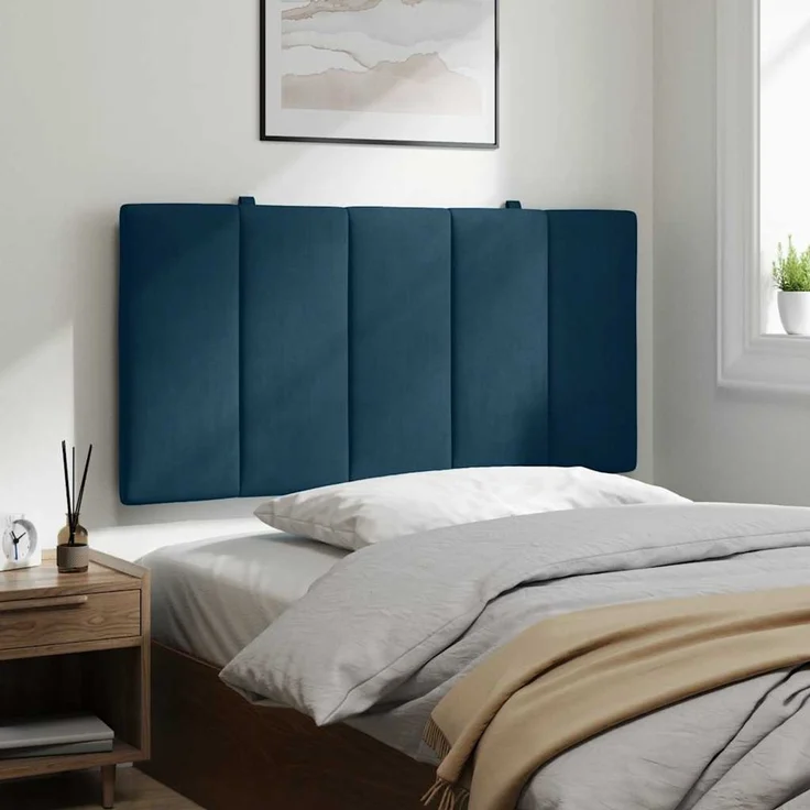 vidaXL Kopfteil-Kissen "Hanko" Blau 100 cm Samt – Bild 4