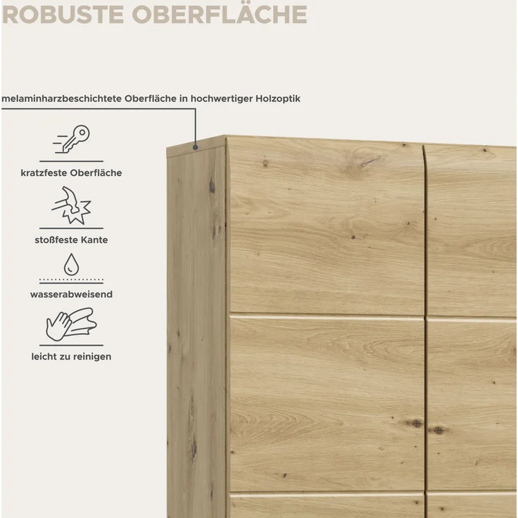 Mehrzweckschrank (B/H/T: 90x185x30 cm) in Artisan Oak Nachbildung und Artisan Oak Nachbildung – Bild 15