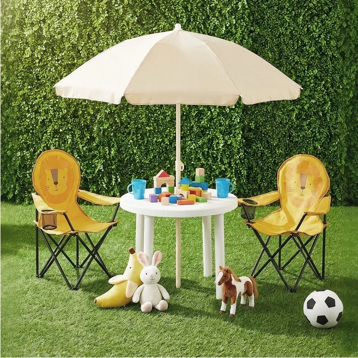 SUNULA Campingstuhl Kinder Klappstuhl Gartenstuhl Camping Kinderklappstuhl Anglerstuhl, Kinder-Anglersessel, wählbar als Bär, Elefant, Frosch oder Löwe – Bild 2