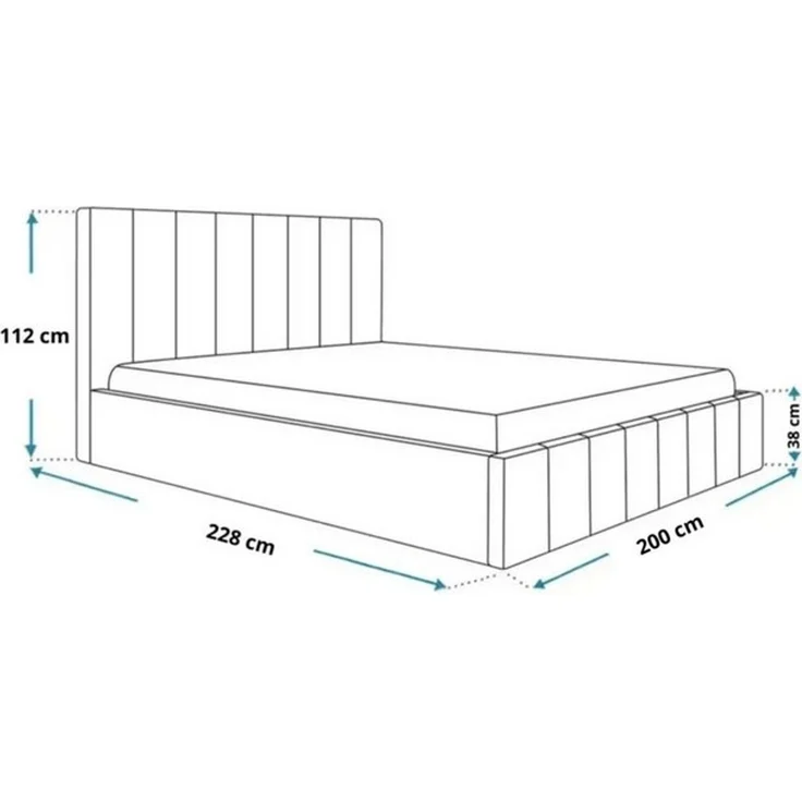 thematys Polsterbett mit Bettkasten & Lattenrost Stauraumbett 180x200cm, ohne Matratze, Samt, Beige – Bild 6