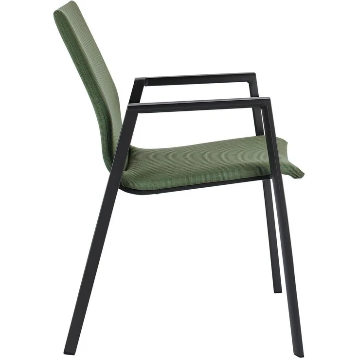 Gartenstuhl Enodo aus Aluminium, modern gepolstert, stapelbar, anthrazit olive, für draußen – Bild 4
