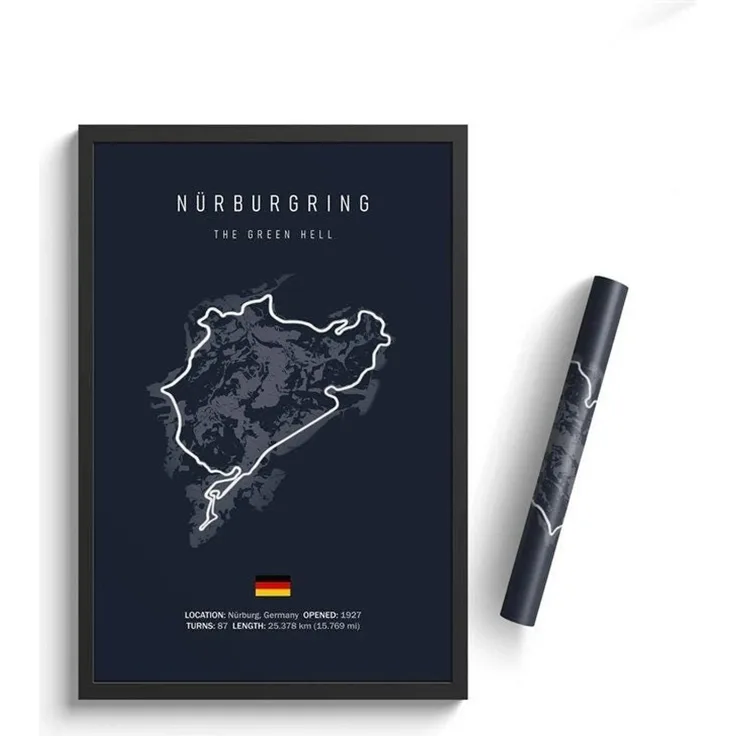 Formel 1 2026 Rennstrecken Großer Preis von Monaco Monza Spa Francorchamps Imola · Deko Print ohne Rahmen - 70 x 100 cm / Nürburgring