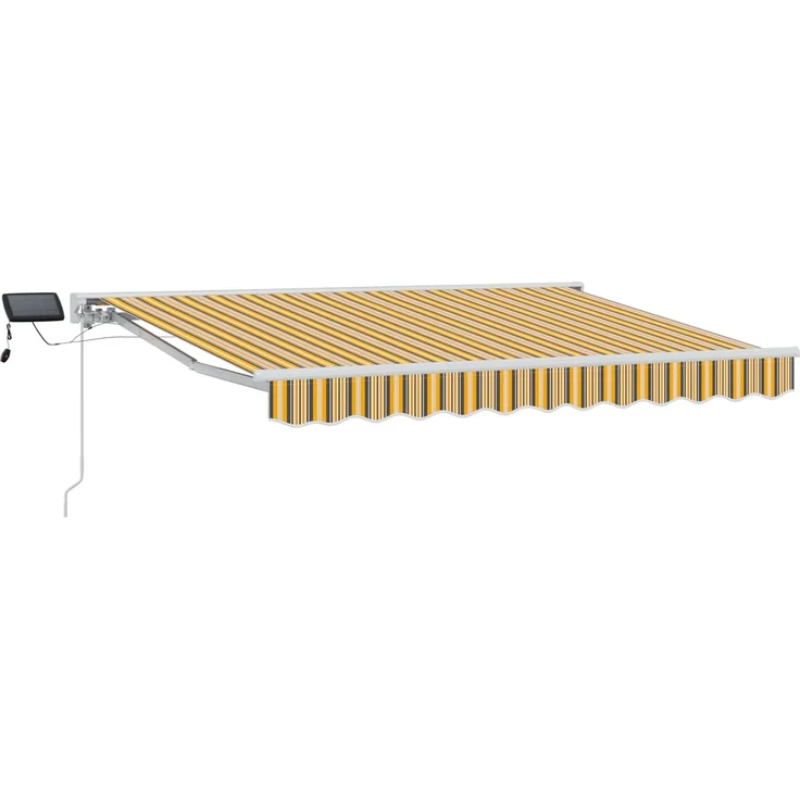 vidaXL Manueller Markisenrahmen mit LEDs Gelb, Grau und Weiß 2,5x2 m 3420507 – Bild 2
