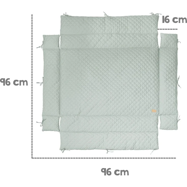 roba Laufgittereinlage 'roba Style' für Laufgitter 75 x 100 - 100 x 100 cm - Gesteppte Einlage mit Seitenpolsterung - Frosty Green – Bild 3