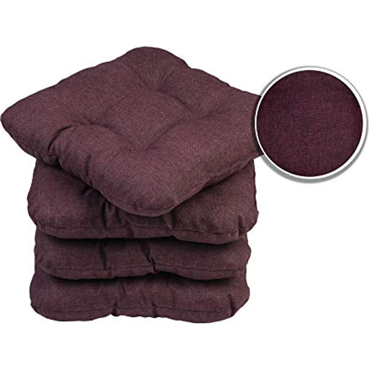 sunnypillow Stuhlkissen 4er Set Stuhlkissen 40x40 cm Bequeme 8cm, Polsterauflage Auflage für Stühle / Bänke – Bild 2