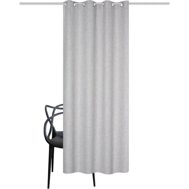 HOME WOHNIDEEN Vorhang Fertigschal LINORA mit Ösen in Leinenstruktur, blickdicht (1 St), halbtransparent, Polyester