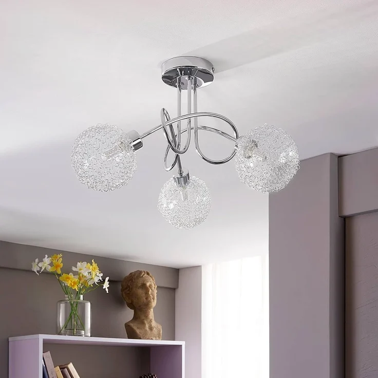 Lindby Deckenleuchten Ticino, Metall, Chrom IP20, 3 x 28 W – Bild 4