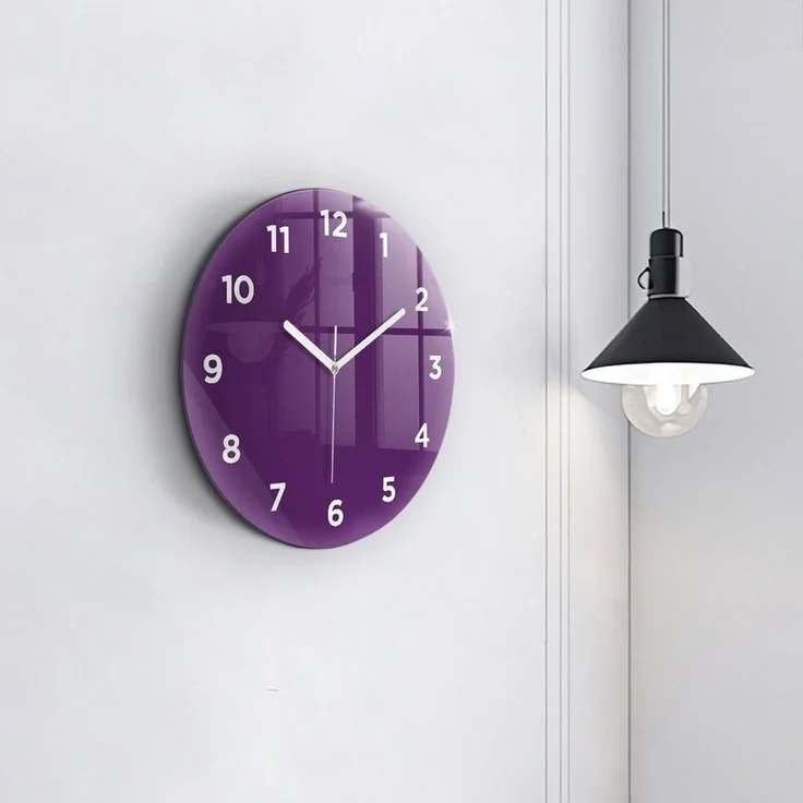Tulup Wanduhr Wanduhr Glasrunde Uhr Moderne Glaswanduhr 30cm Uhr aus Gehärtetem Glas – Bild 3