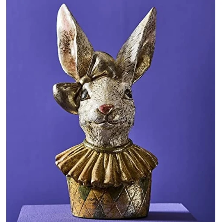 Hasenbüste Osterdeko creme/gelb/gold – Dekofigur Hollylein – Bild 2
