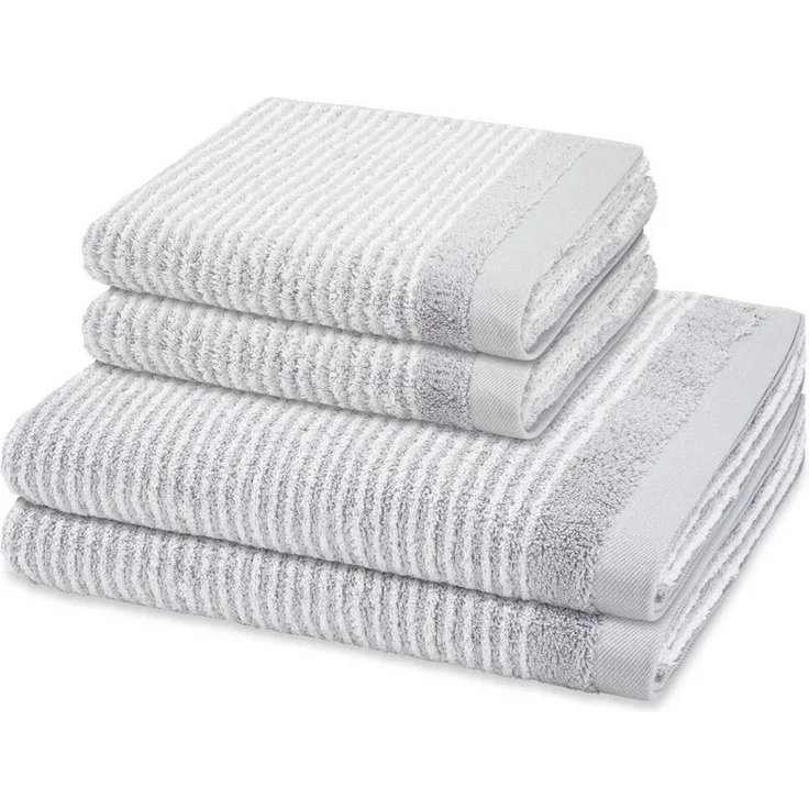 ROSS Handtuch Set Stripes, Frottee (Spar-Set, 4-St), 2 X Handtuch 2 X Duschtuch im Set - Baumwolle - Saugstark