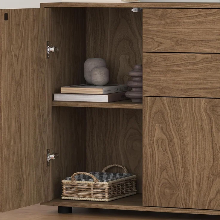 Sideboard Paarl mit 2 Türen 74x79x36 cm Walnussoptik [en. casa] – Bild 7