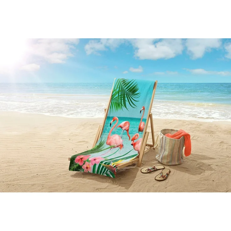 Good Morning Mikrofaser Strandtuch Liegetuch 100 X 180 cm Flamingo bunt – Bild 2