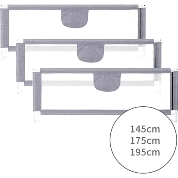 HUOLE höhenverstellbares Bettgitter -Kleinkind Bettschutzgitter Bettgitter Kinderbettgitter Babybettgitter Gitter Kinderbett Babybett Rausfallschutz-1,8 m – grau – Bild 9