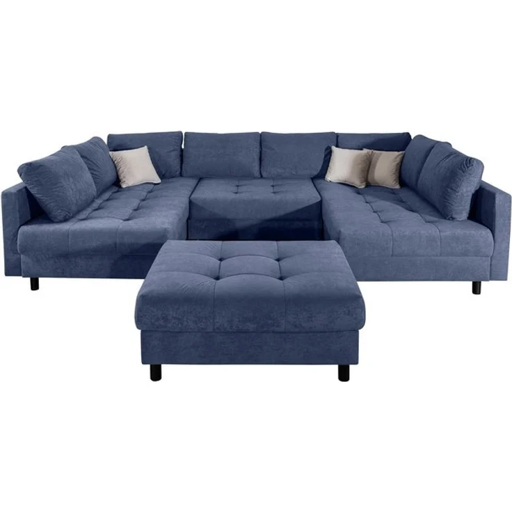 COLLECTION AB Wohnlandschaft Toni U-Form, B: 298 cm, mit Hocker & 3 Zierkissen, Federkern – Bild 4