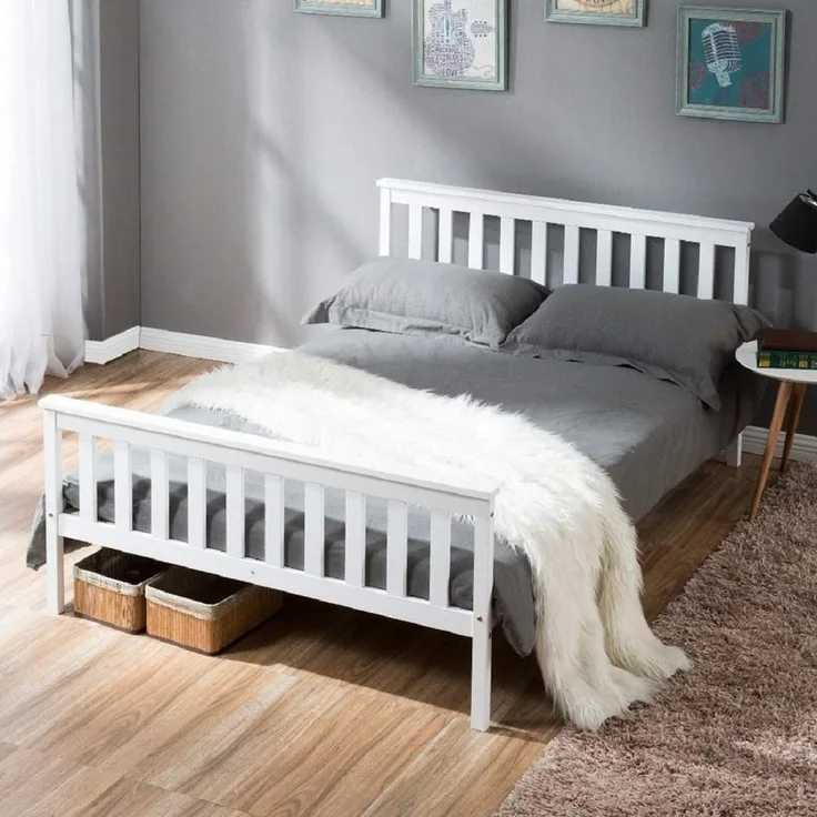 BlingBin Einzelbett Holzbett Kinderbett Jugendbett (1-tlg, mit Lattenrost Holzbett und Kopfteil, 140×200CM), Abmessung: 148 x 208 x 82 cm