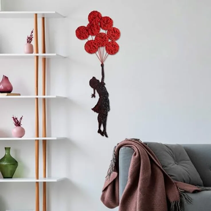 Wallity Handmade Decorative Metal Wall Accessory, Rot & Schwarz, 100 x 34 cm, 100% Metall, 1.5 mm dick, einzigartiges Design für Wohnkultur und Kunstpräsentation – Bild 3
