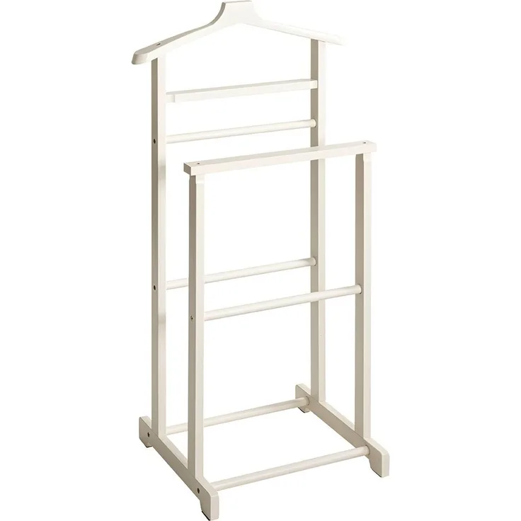 Haku Herrendiener aus Bambus in Creme-Weiß lackiert, Scandinavian-Stil, fürs Schlafzimmer, 48x36x97 cm
