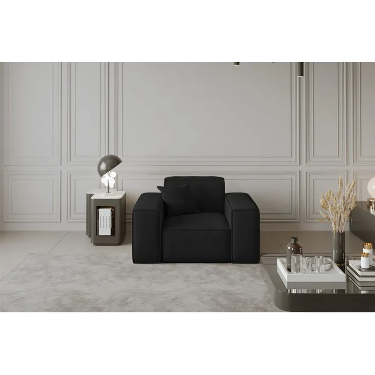 Sessel Designersessel CELES in Stoff Opera Velvet Schwarz