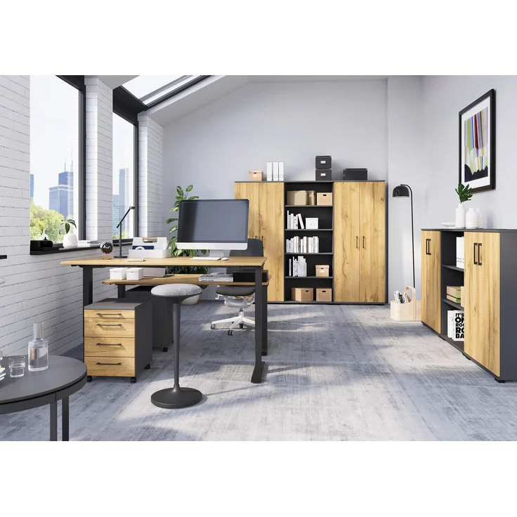 Germania GW-PROFI 3.0 Aktenschrank 4247, Graphit/Grandson-Eiche-Nb, 80 x 123 x 40 cm (BxHxT) – Bild 5