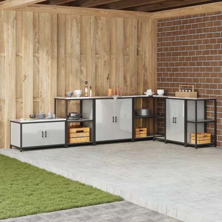 vidaXL Küchenregal HATTEM Silber 60 x 50 x 92 cm Stahl 874966