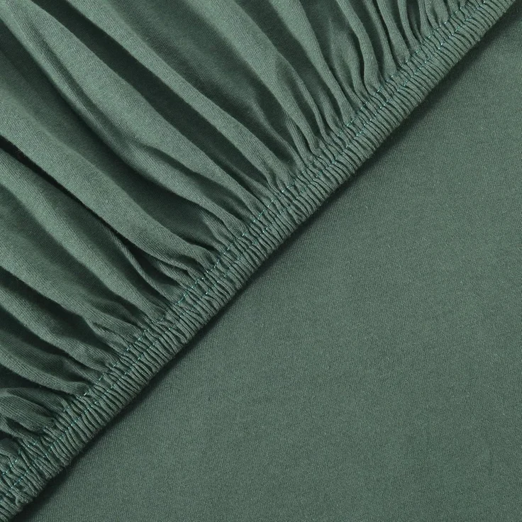 leevitex® Spannbettlaken, Premium 170g/m², Gummizug: rundum, schwer und dick, 100% Jersey-Baumwolle, Dunkelgrün / Tannengrün, 180 x 200 - 200 x 220 cm – Bild 2