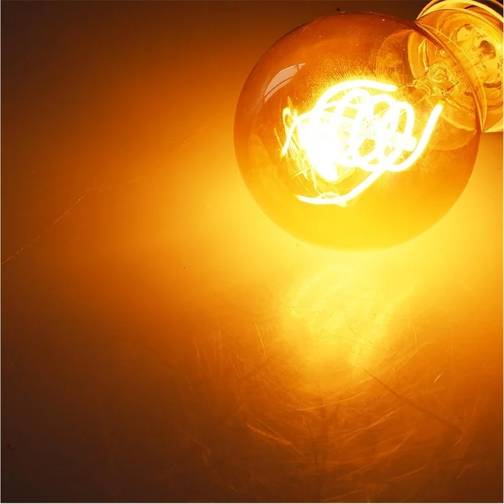 LED Glühlampe E27 "Vintage G70" 2200k, 249lm, 230V/4W, warmweiß/amber – Bild 3