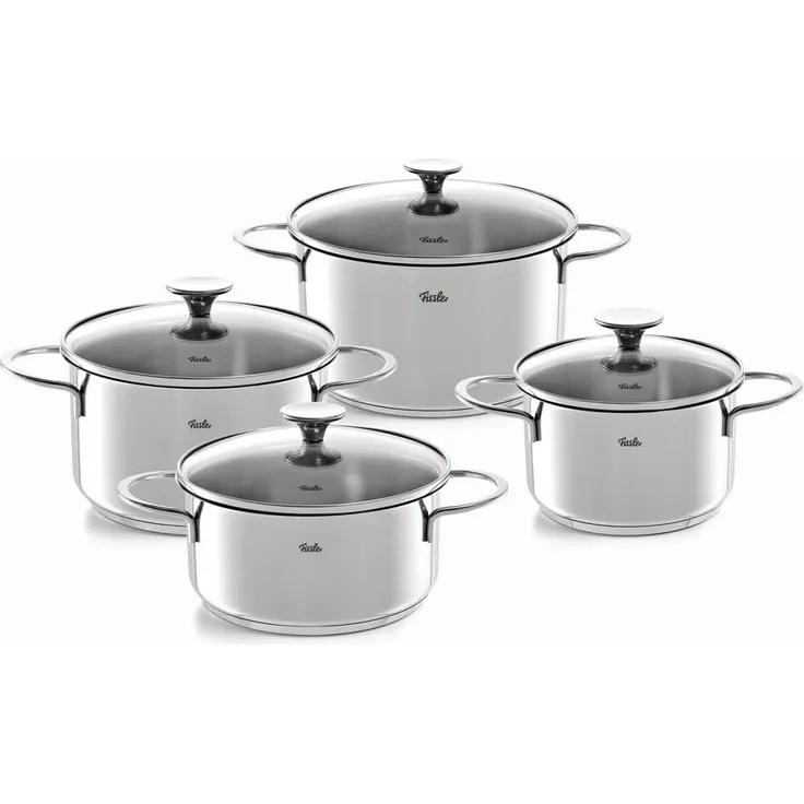 Fissler Copenhagen Topf-Set 4-tlg. Induktion mit Glasdeckel Edelstahl