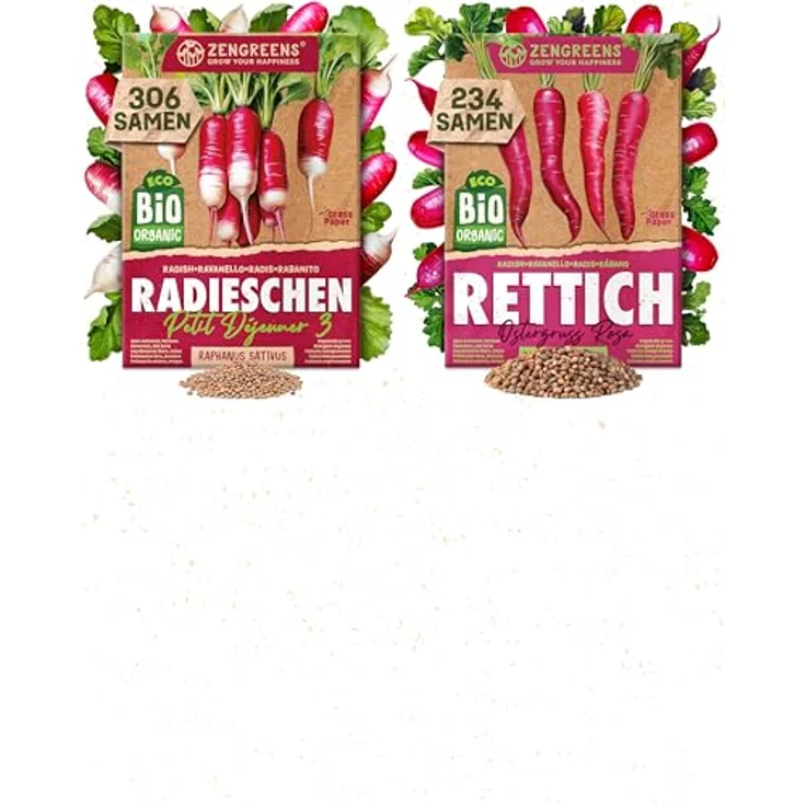 ZenGreens® - Bio Rettich- & Radieschensamen im 6er Set - 6 Rettich- & Radieschen Samen für den einfachen Anbau im Garten, Balkon oder Hochbeet - Pflanzensamen - Saatgut – Bild 14