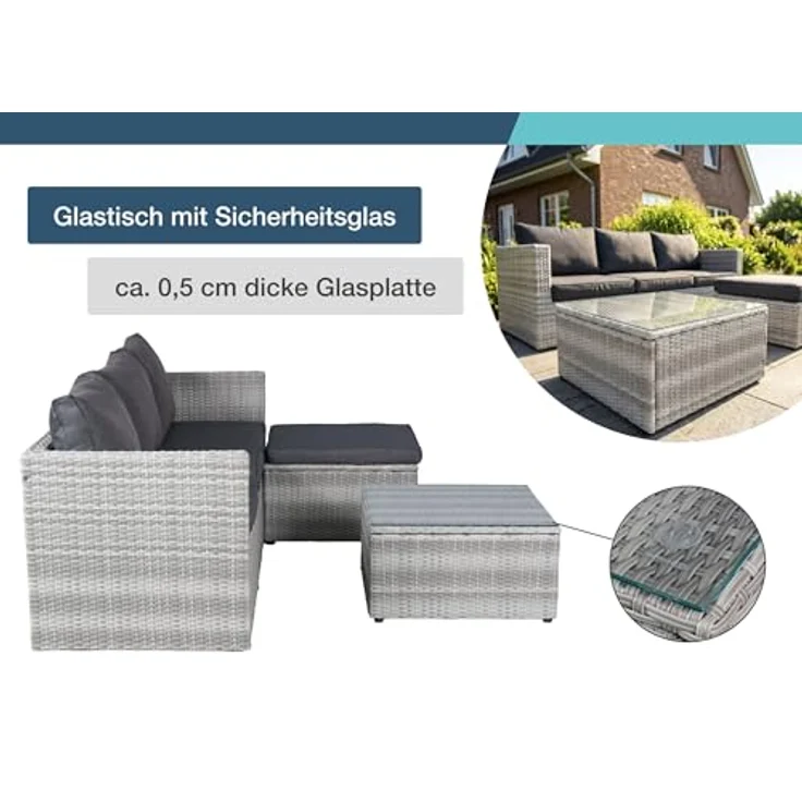 LC Garden Gartenlounge-Set Loungino Balkonmöbel für 3-4 Personen Lounge, (3-tlg) – Bild 8