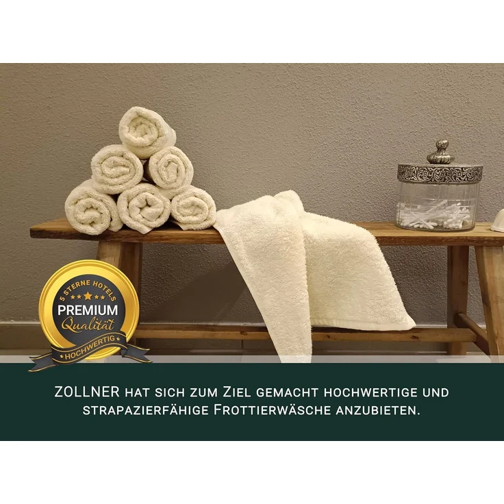 ZOLLNER Gästehandtücher, Walkfrottier (10-St), 30x50 cm, 100% Baumwolle, vom Hotelwäschespezialisten, Beige – Bild 5