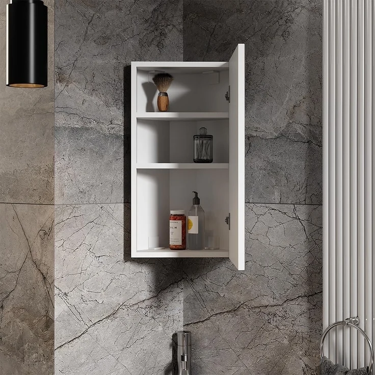Eck-Badspiegelschrank Anka Weiß 32.8 x 60.2 cm Vicco – Bild 4