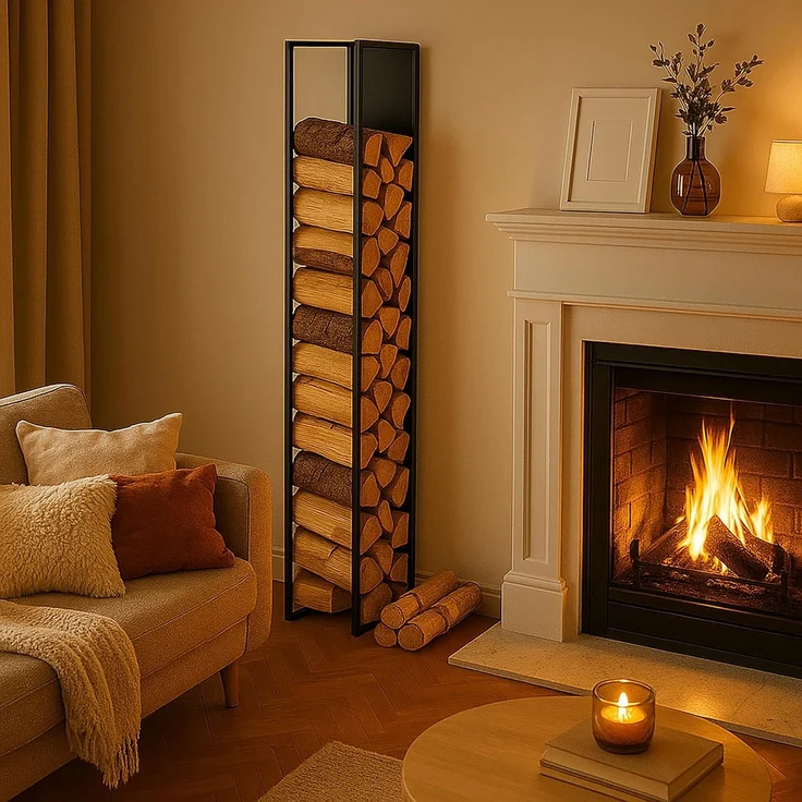 Relaxdays Kaminholzregal Wandmontage – Bild 3