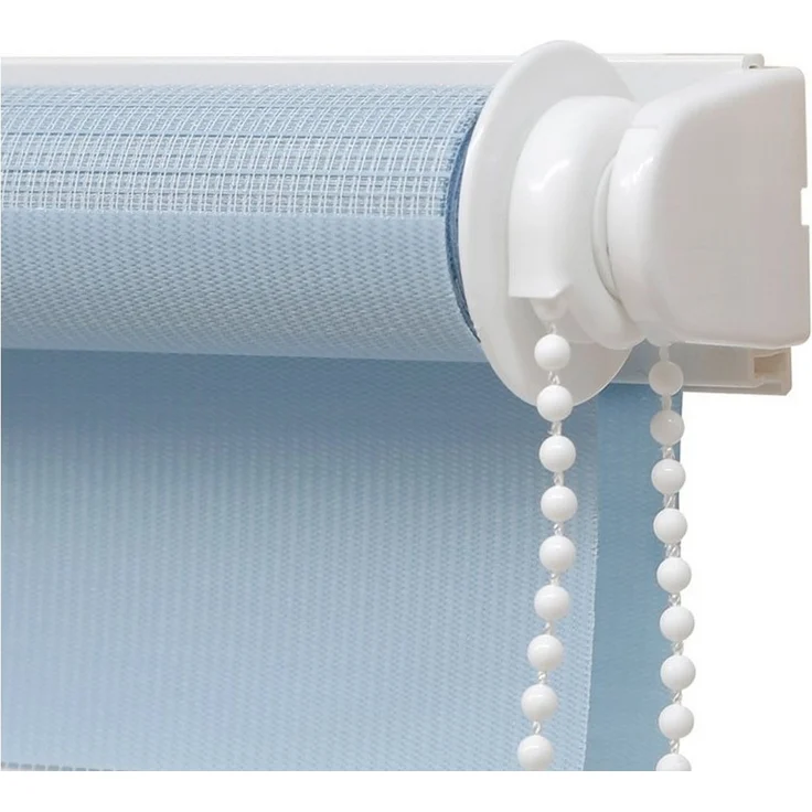 Doppelrollo Zevra Doppelrollo / Duo Rollo, 35 x 160 cm, hellblau, Victoria M, halbtransparent, ohne Bohren, freihängend, verschraubt, Feuchtraumgeeignet, Sichtschutz oder Durchsicht – Bild 4