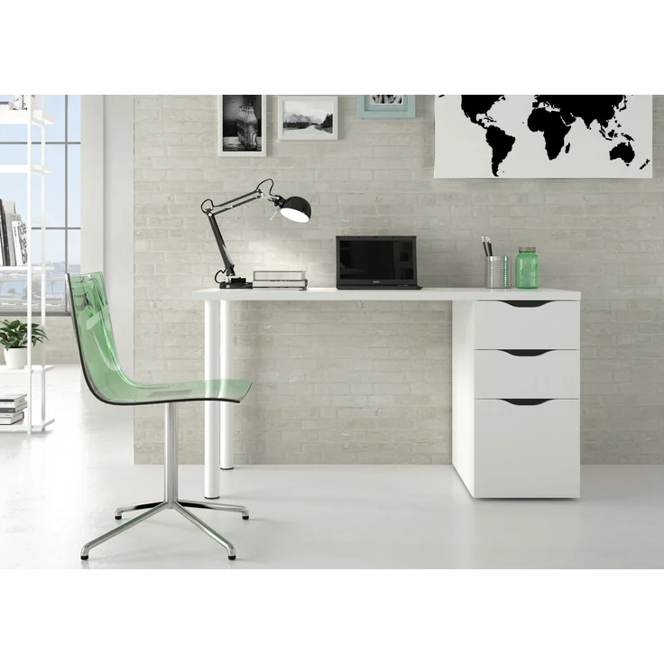 Schreibtisch >Athena< in Artik-Weiß - 138x74x60 (BxHxT) – Bild 2