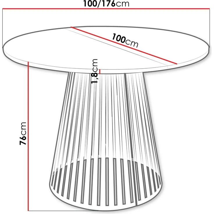 Esstisch Cumair 100 (Farbe: Schwarz / Nuss Franklin Tobacco) – Bild 4