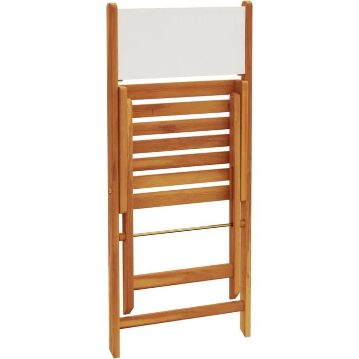 vidaXL Gartenstühle 6 Stk. Klappbar Cremeweiß Stoff und Massivholz 3214611 – Bild 6