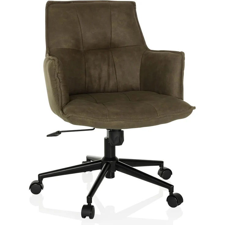 hjh LIVING Homeoffice Stuhl gepolstert SOLAO Life Schreibtischstuhl Drehstuhl höhenverstellbar, Stoffbezug Grün
