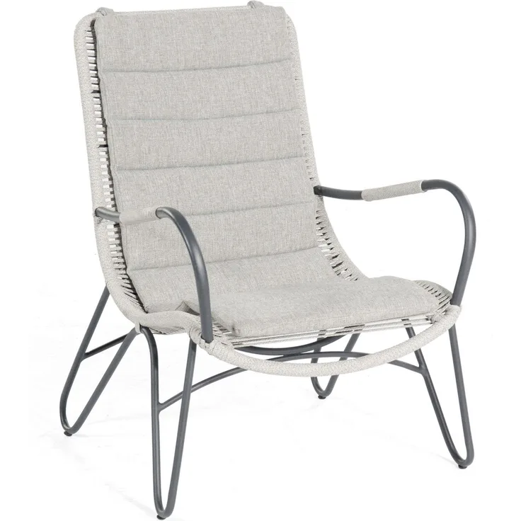Sonnenpartner Loungesessel Charité Aluminium mit Polyrope silbergrau Relaxsessel