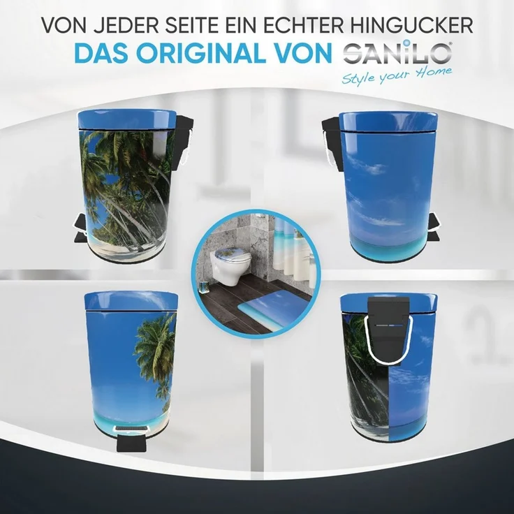 Sanilo Kosmetikeimer mit Motiv, viele schöne Bad Mülleimer zur Auswahl, 3 Liter, Abfalleimer mit Absenkautomatik & Innenbehälter – Bild 4