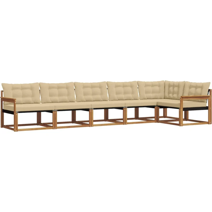 vidaXL Outdoor-Sofagarnitur 6 stk. 6-Sitzer Natur und Beige 3369500 – Bild 2