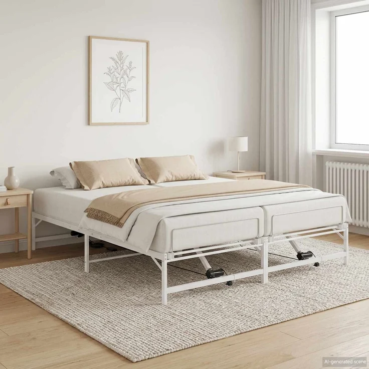 vidaXL Elektrisch verstellbares Bettgestell Weiß 193 x 200 cm Stahl 3438637 – Bild 4