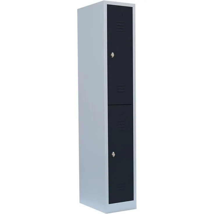 Spind/Garderobenschrank doppelstöckig 1800 x 315 x 500 mm RAL 7035 Lichtgrau/RAL 7016 Anthrazitgrau 1 Abteil 520218